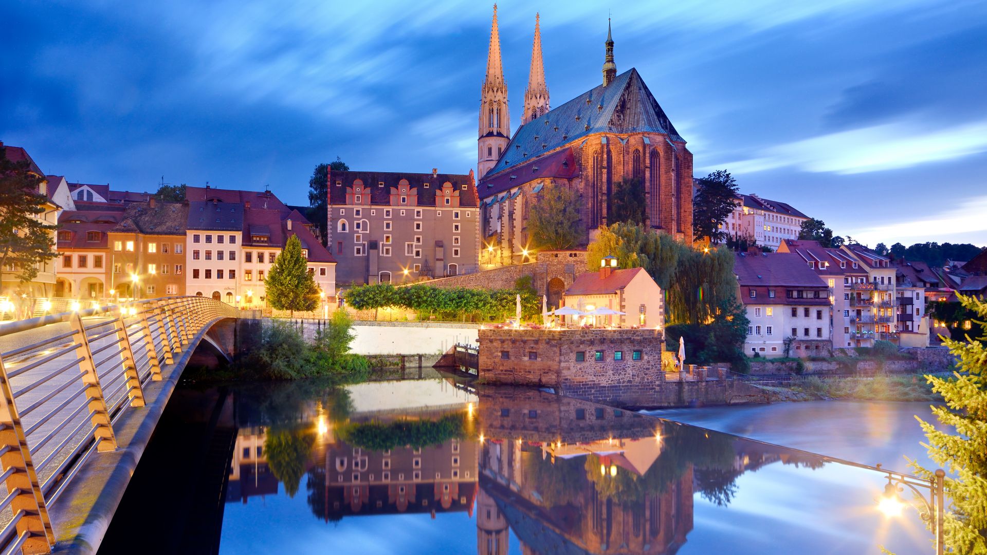 Görlitz: Church of St Peter and Paul with Neissebrücke bridge